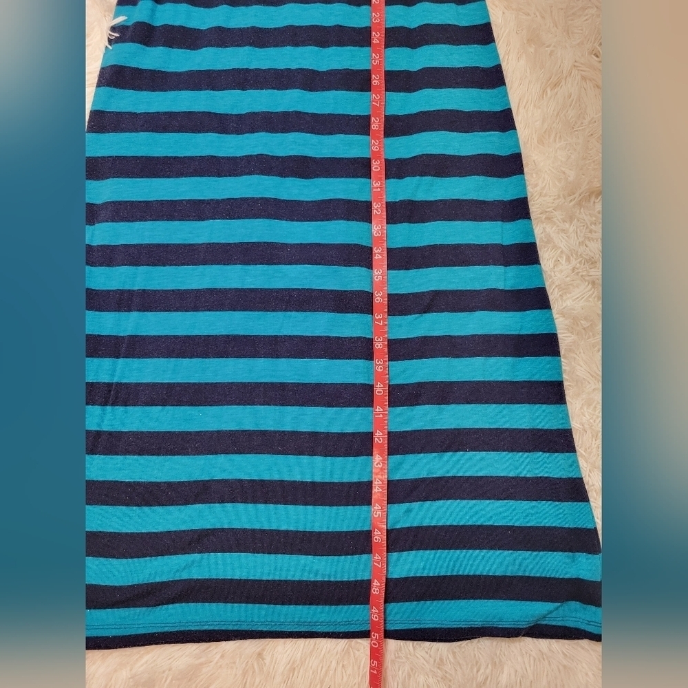 Papaya racerback Blue striped maxi dress size Medium - Picture 3 of 3